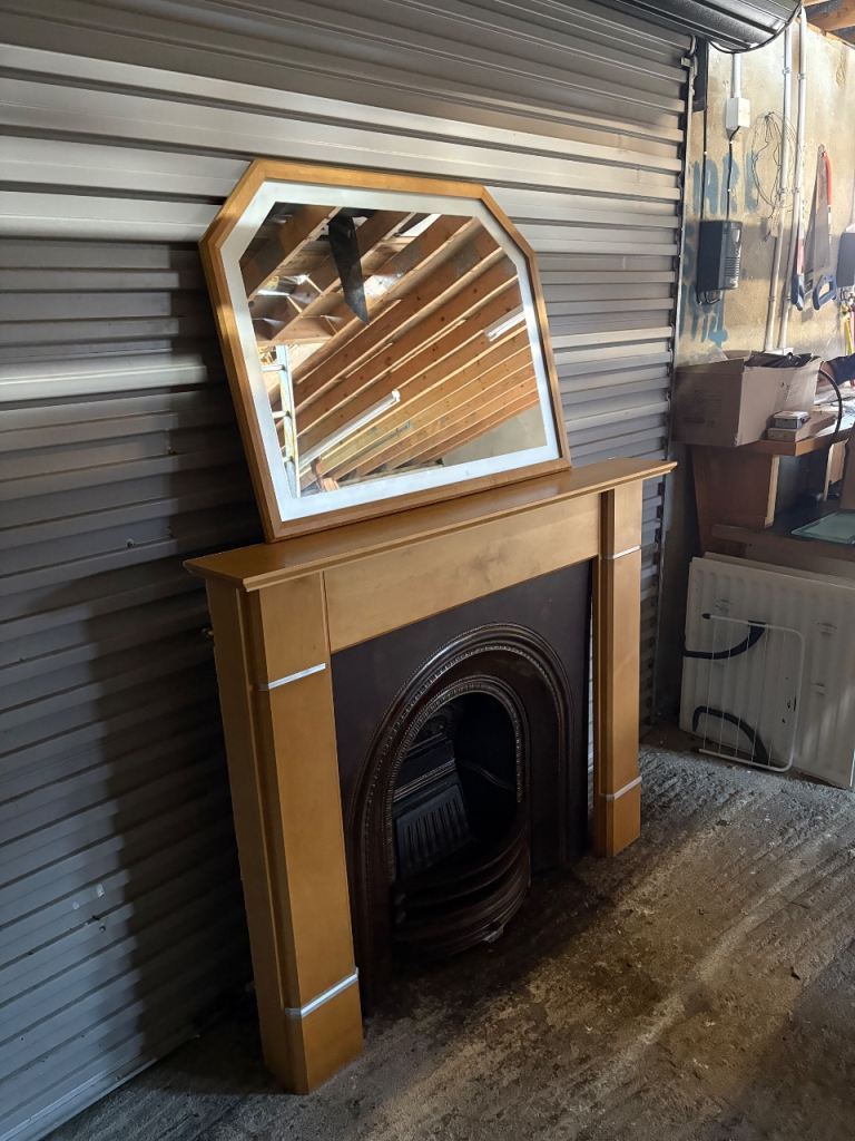 Maple Fireplace Surround and Cast Iron insert