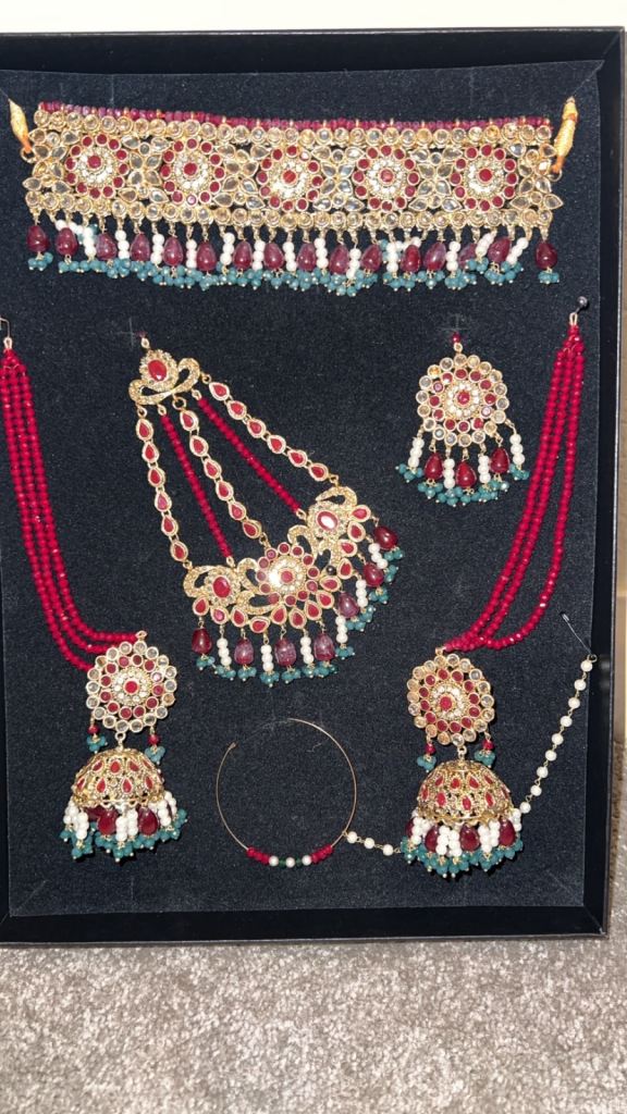 Asian wedding bridal jewellery set dress Indian Pakistani 