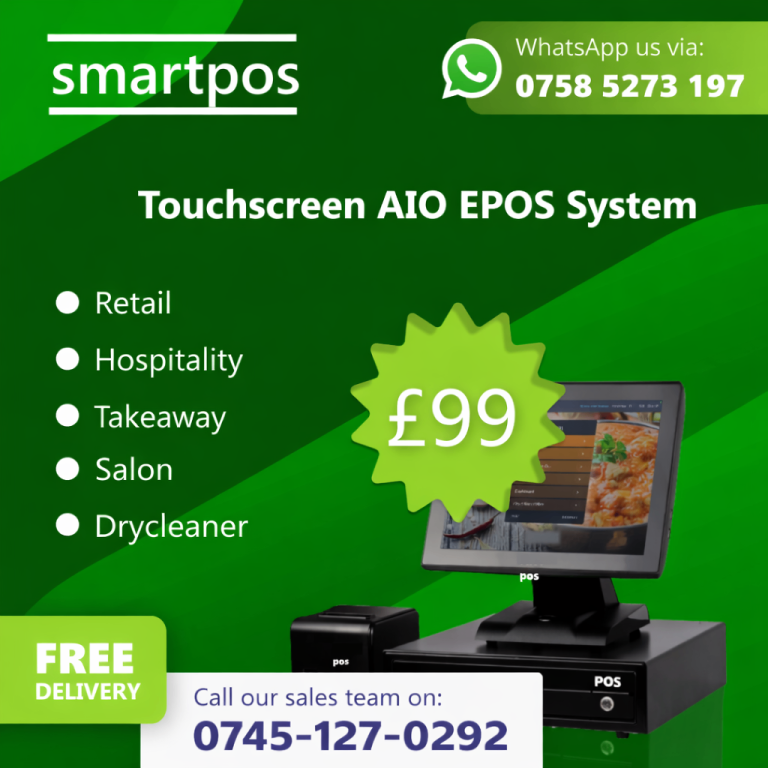 15” NEW EPOS System Retail Hospitality Salon Takeaway Restaurant With Software