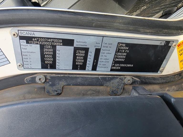 2015 Scania P320 6X2 Twin Wheel 27ft Curtainsider Body