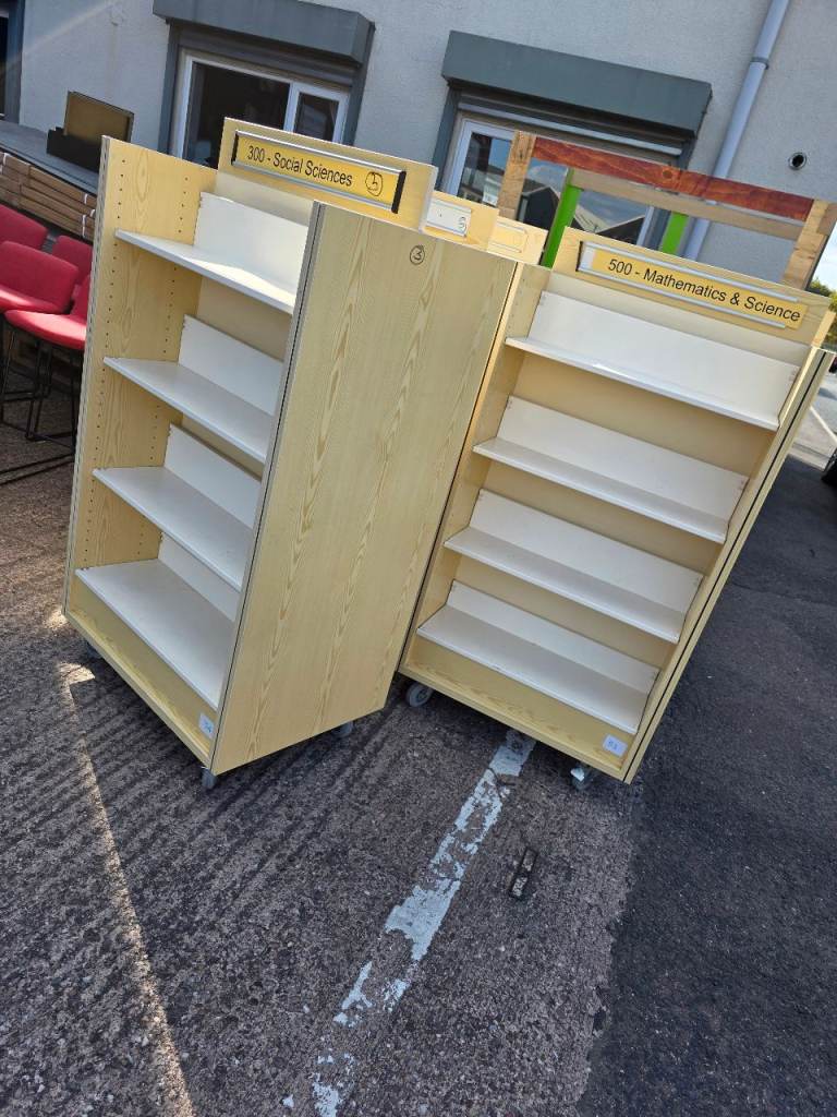 Wooden Bookcases on Wheels – Job Lot x13 - double sided