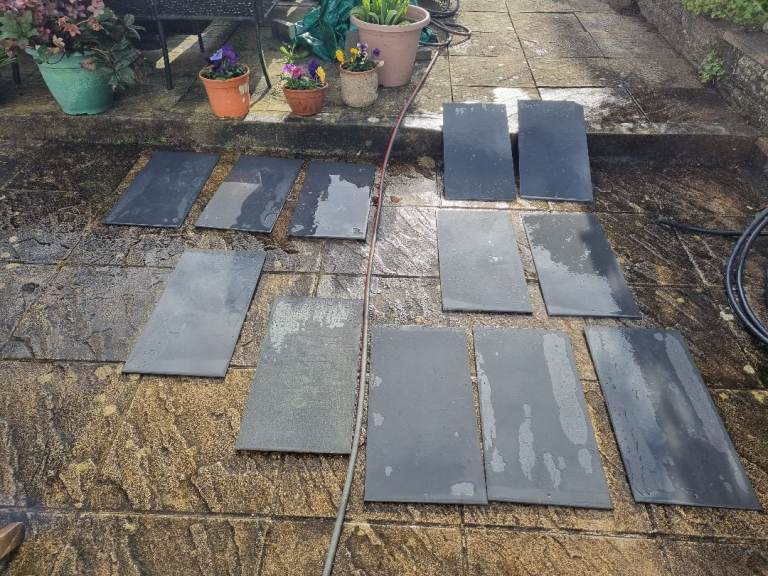 12 x Roof tiles. Swisspearl Cembrit 60x30 cms. Man made fibre cement slate roof tile. Graphite