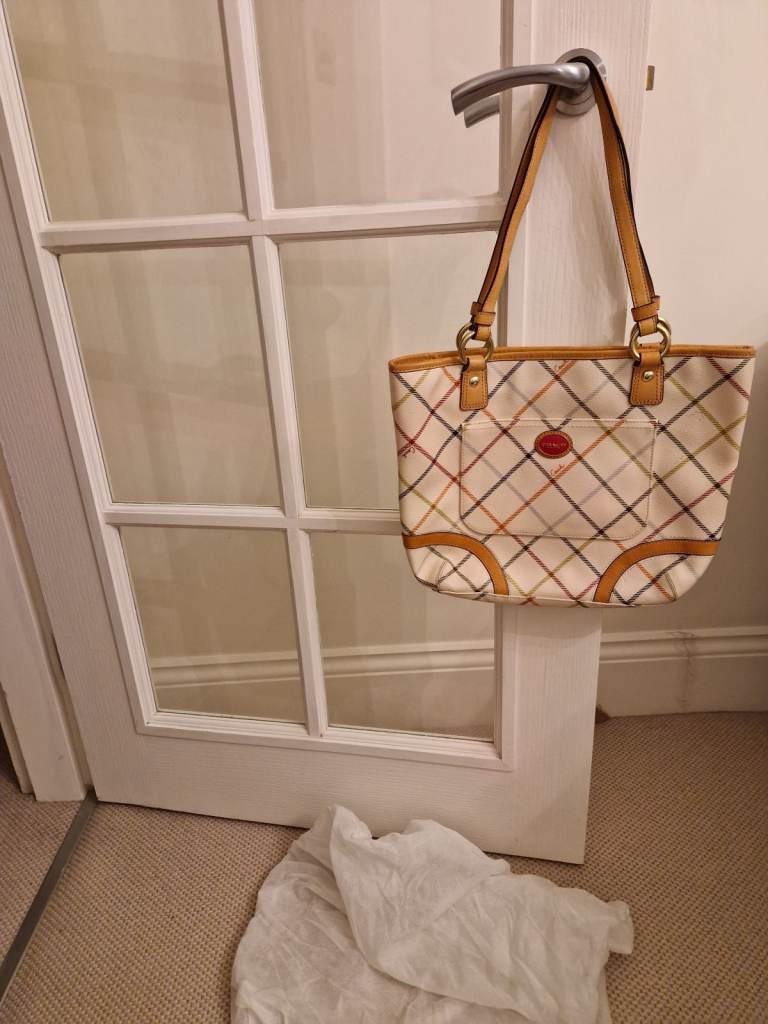 Coach cream striped bag