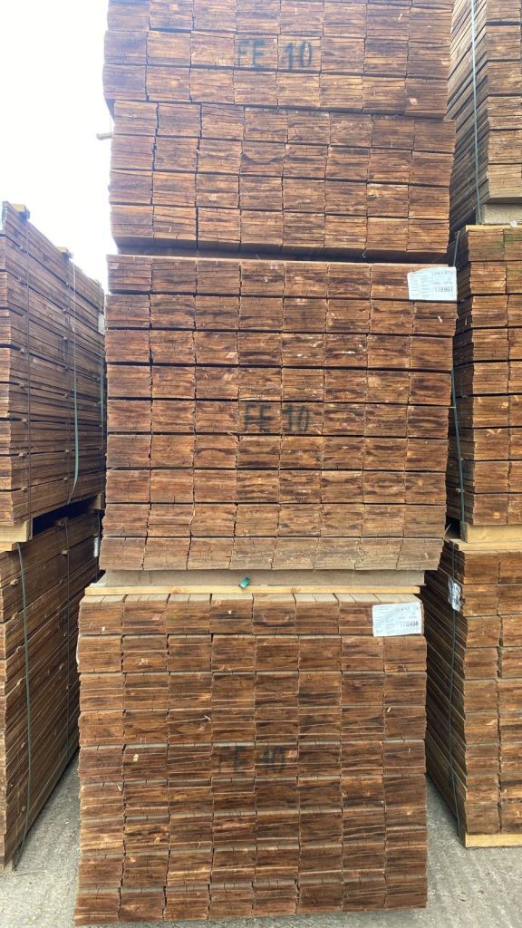 Brown treated feather edge boards