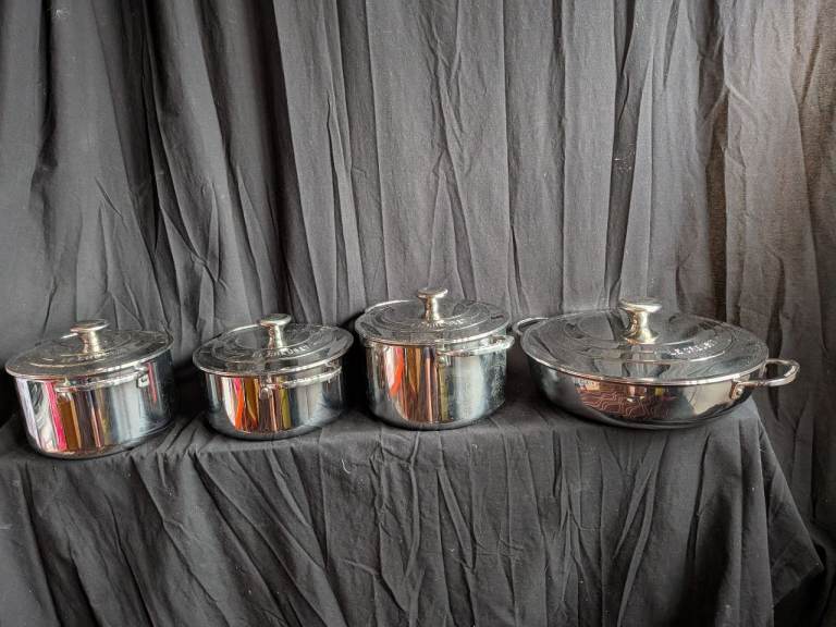 4 Le Creuset Stainless Steel Pans