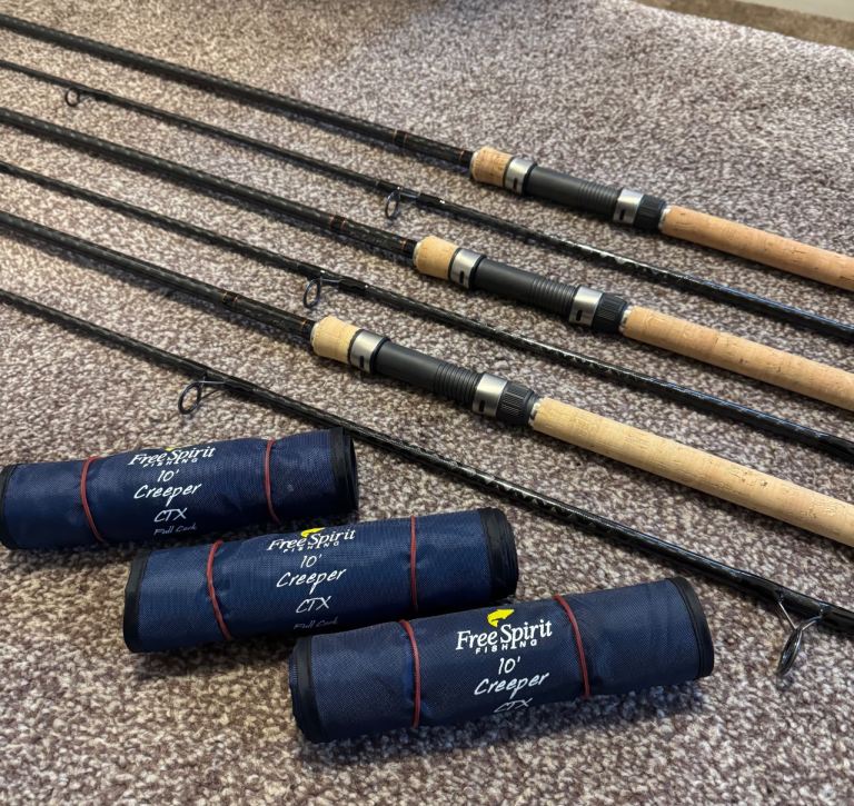 Free spirit 10ft carp rods x3 brand new