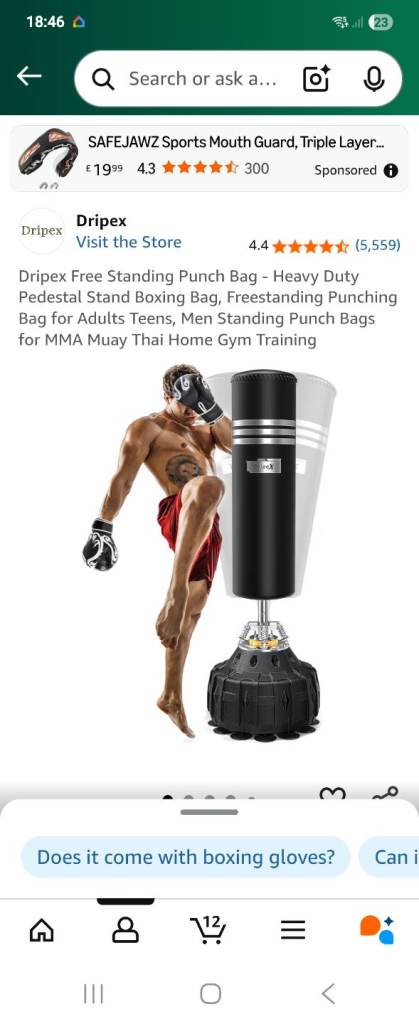 image for DRIPEX FREE STANDING PUNCH BAG