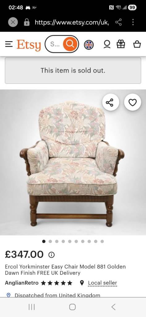 Ercol vintage two seater sofa and two armchairs 