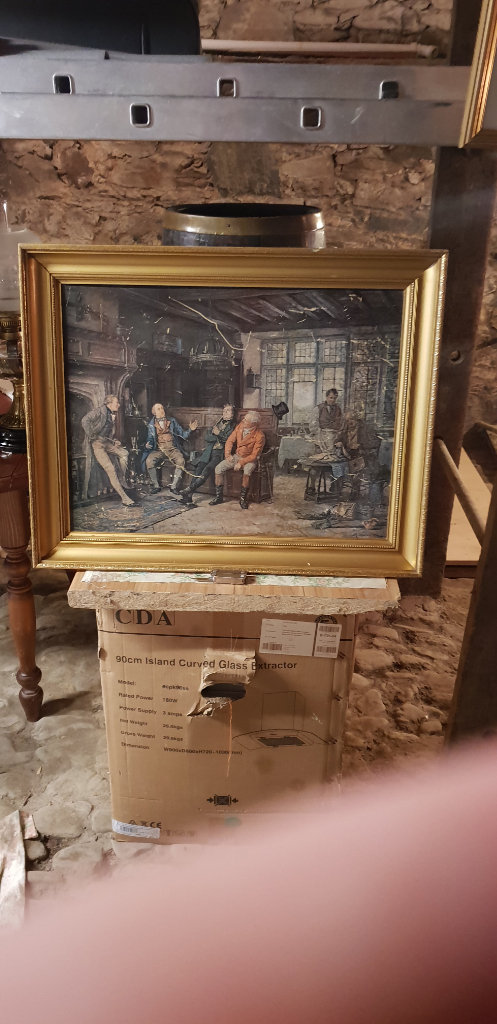 Old 18th century oil painting. 