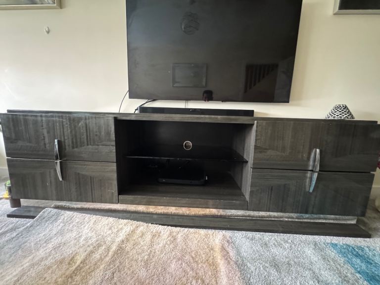 Sterling Furniture TV Unit – Dark Grey Gloss 