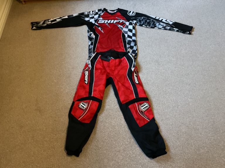 Shift Kids Motocross Kit 28” Pants & XL Jersey Suit Age 12-14 MX Youth Gear Motorbike Honda Crf Thor