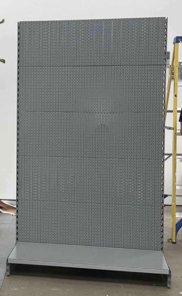 image for Silver Retail Shelving Modular Wall Unit Perforated Back Panel Bay Silver H2100