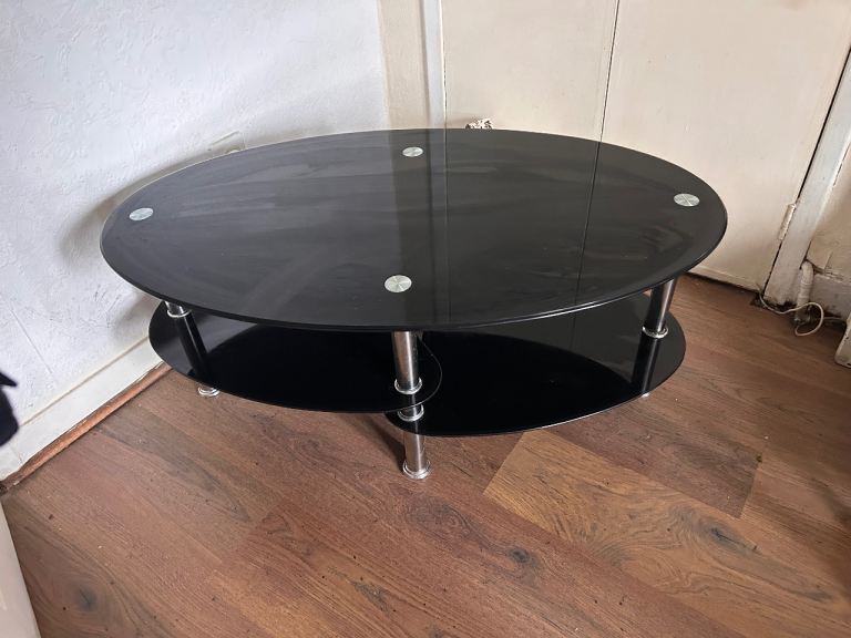 Black Glass Coffee Table 