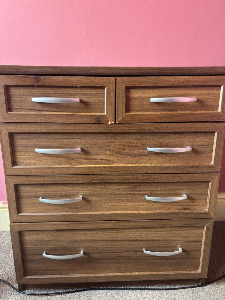 Wooden Chest of Drawers – Brown, Fair Condition