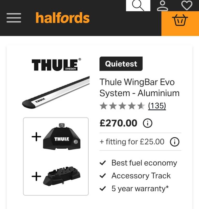 Thule evo fix point 710700 roof racks