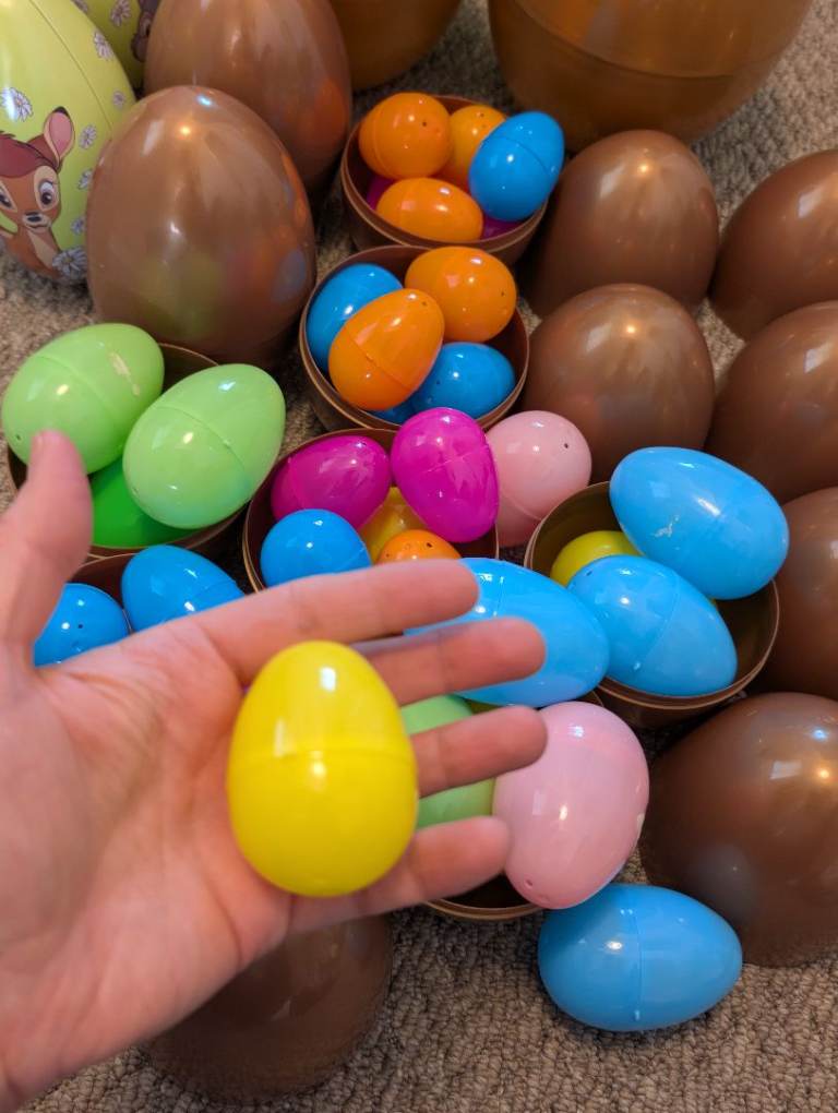 Bundle of mix sizes of eggs for Easter egg hunt