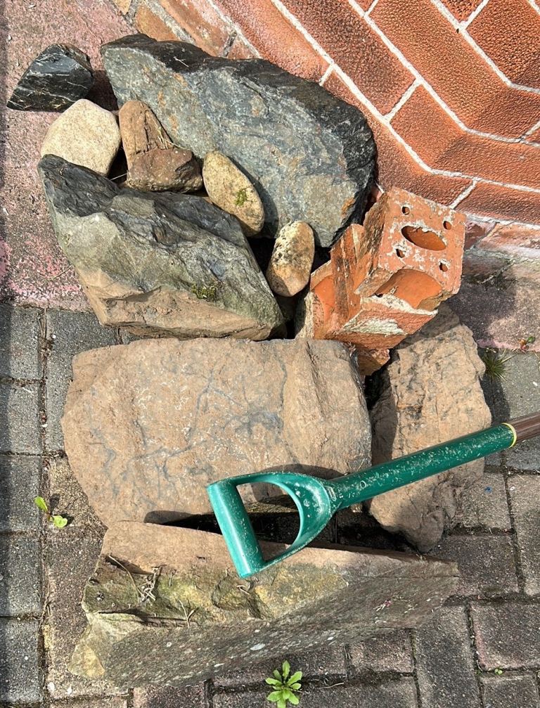 Various Garden Rocks and Bricks for Landscaping Projects
