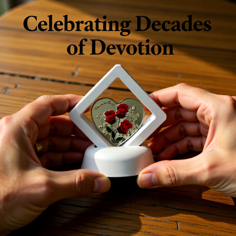 “I Love You”Coin Heart Shaped Love Gift Roses Design Valentine’s Day Gift Her