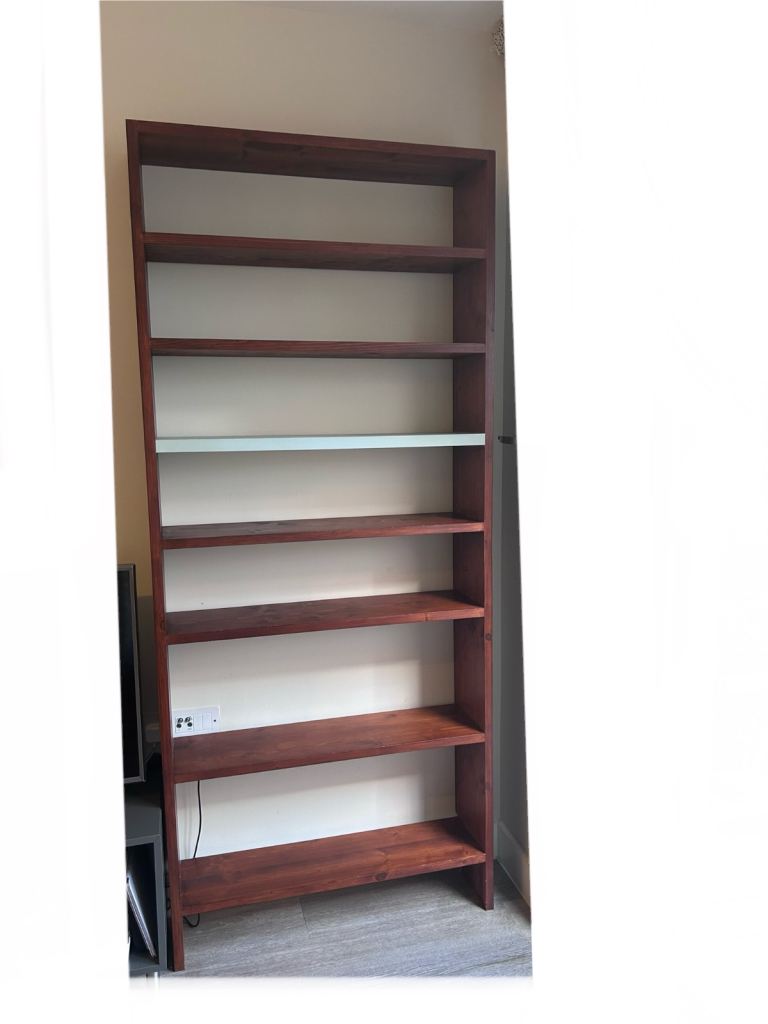 Bespoke Wooden Shelving Unit – Duck Egg Blue Accent – Excellent Condition