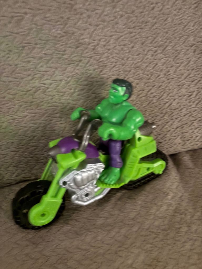 Hulk Action Figure with Motorcycle Toy – Good Condition