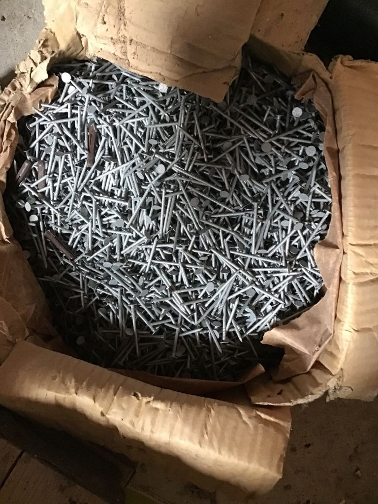 Large Box of Galvanised Nails – Good Condition