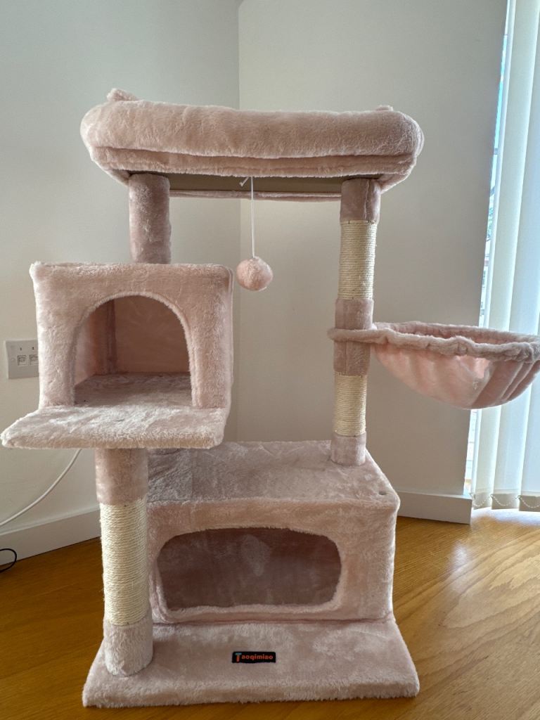Large Pink Cat Tree Activity Centre with Scratching Posts 