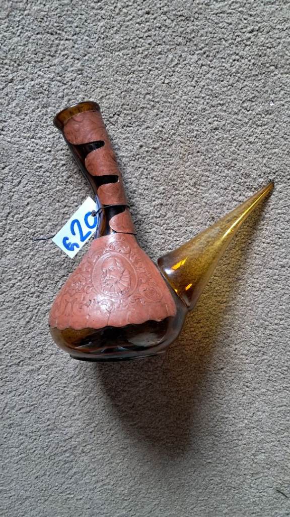 Vintage spanish wine sharing glass jug jar antique old
