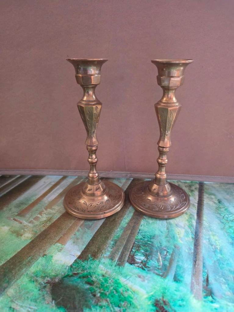 Brass candlestick holders