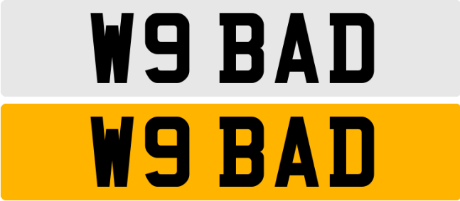 W9 BAD Number Plate Reg Registration Short 2X3 Digit GB UK Prefix Retention V778