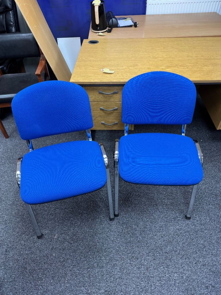 2x blue office chairs for collection Telford