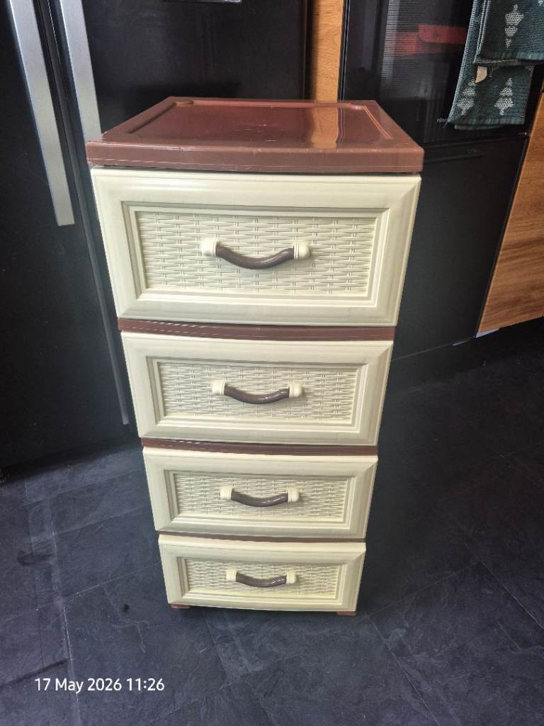 4 Drawers Lattice Effect plastic Storage Units 
