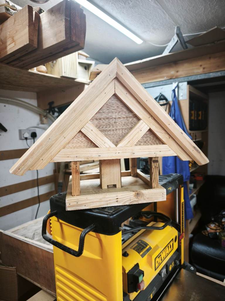 Handmade Wooden Bird Feeder – New, Ready to Hang