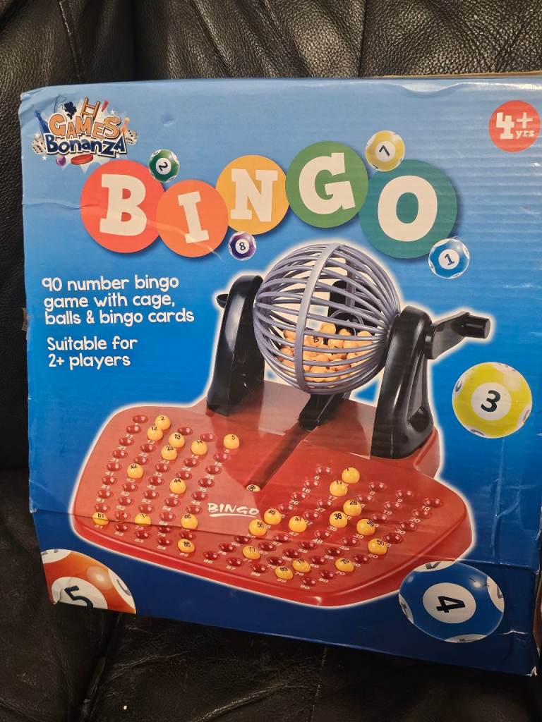 Bingo Bonanza 90 Number Game with Cage and Cards – New