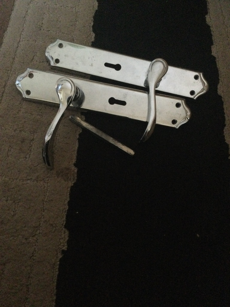 External mortise door lock handles used but in very good condition 