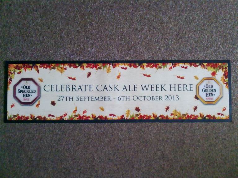 (BRAND NEW, NEVER USED) Old Speckled Hen / Old Golden Hen (2013) Rubber Bar Mat