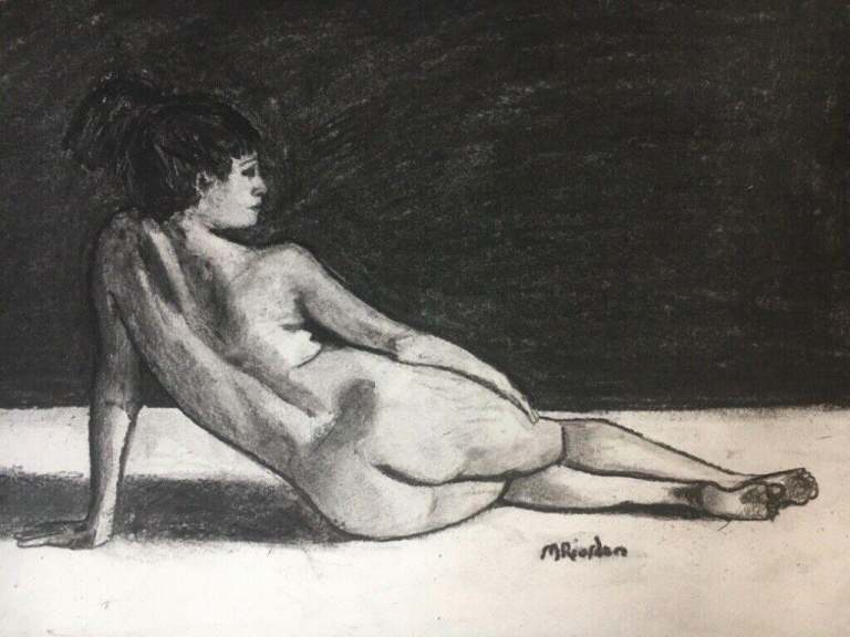 Charcoal sketch of life class model no. 6