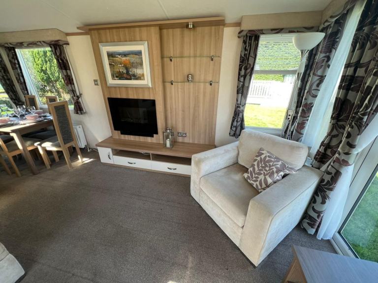 Sited 3 bed static caravan for sale, North Wales. FREE 2026 SITE FEES