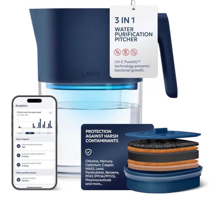 LARQ PureVis 3-in-1 Water Filter Jug | UV Purificatio | Smart Hydration Tracking | Removes PFAS