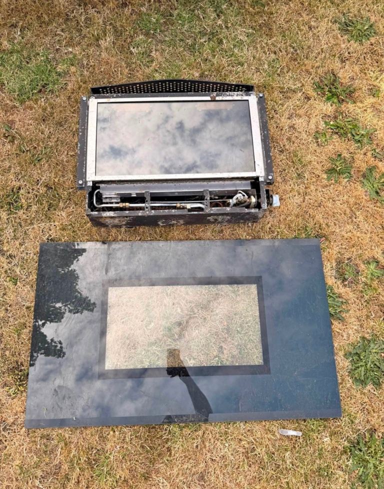 Black Fireplace Insert with Glass Front - Fair Condition