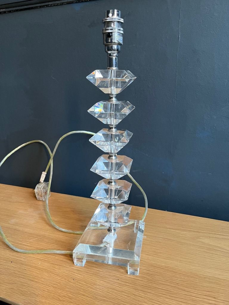 Glass table lamp base 