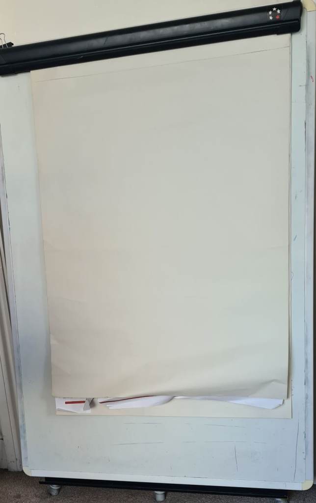 Tripod flipchart board and paper