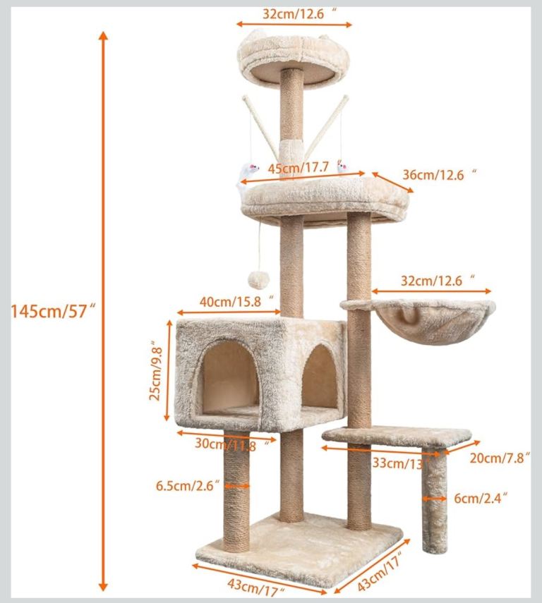 145cm Beige Cat Tree - Excellent Condition - £25 ONO