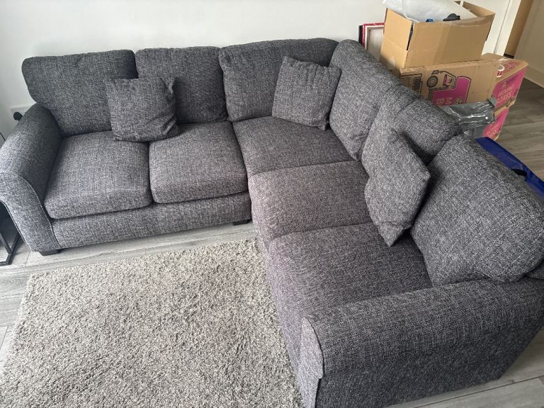Grey Fabric 5 seater corner sofa 