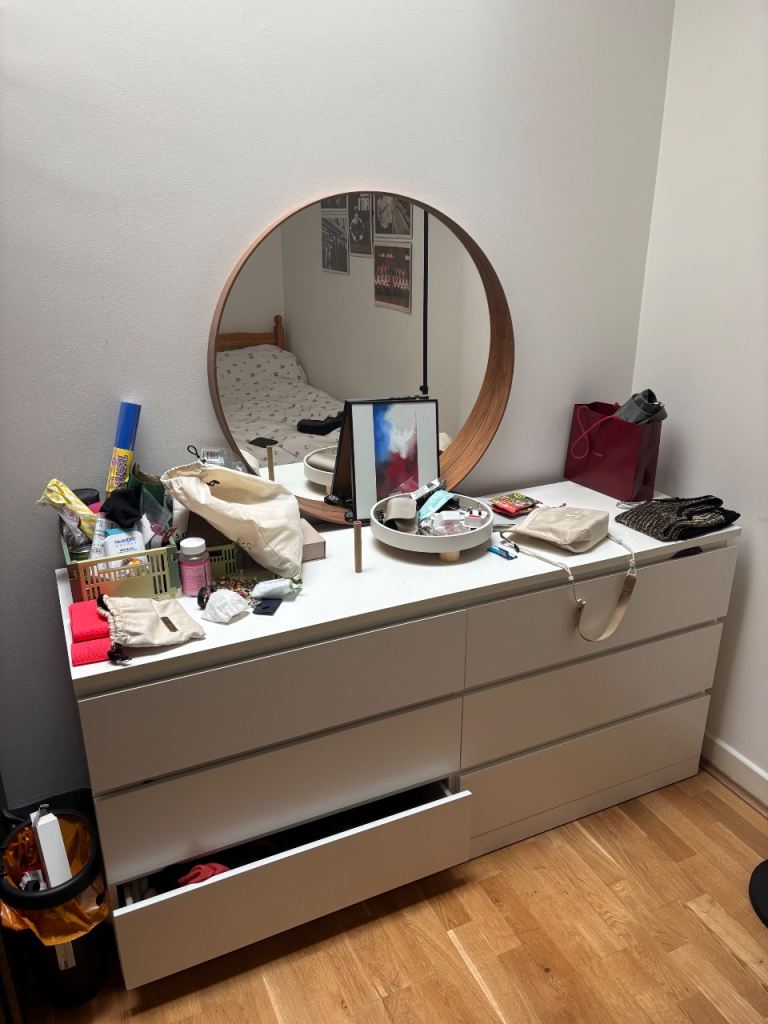 Ikea Malm - White 6-Drawer Chest of Drawers - Good Condition