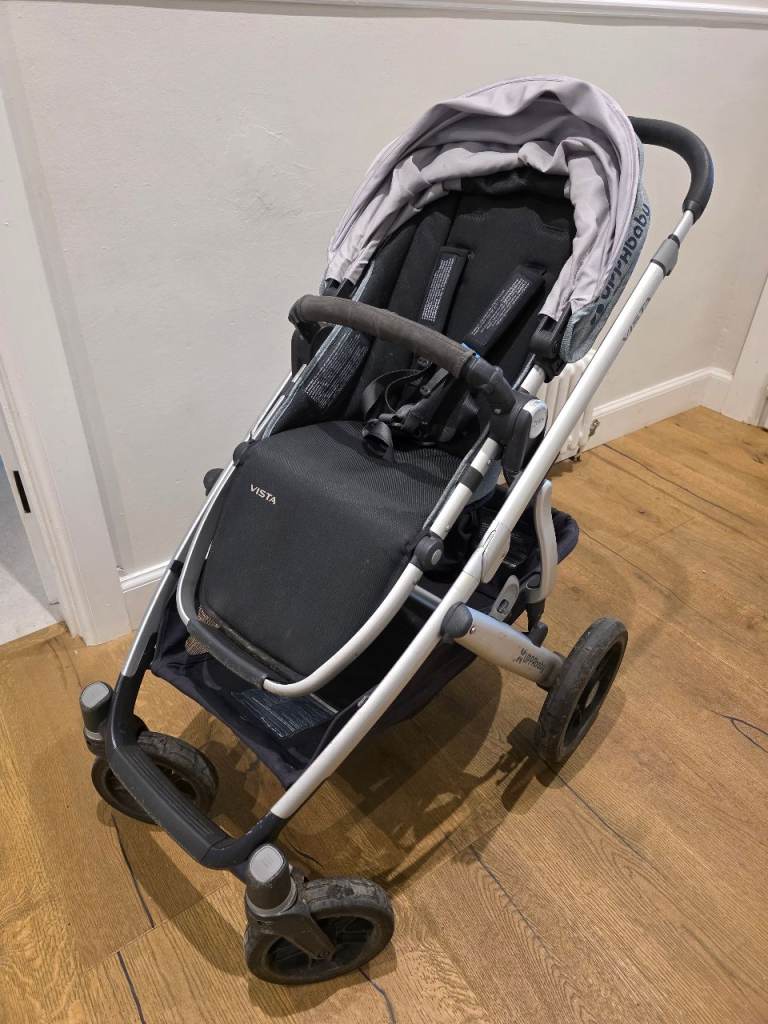 Uppababy VISTA Pushchair – Blue/Grey with Safety Harness