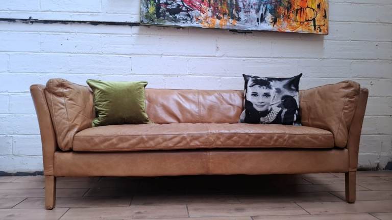 John lewis Halo Groucho 2 seater sofa in light tan leather RRP £2099