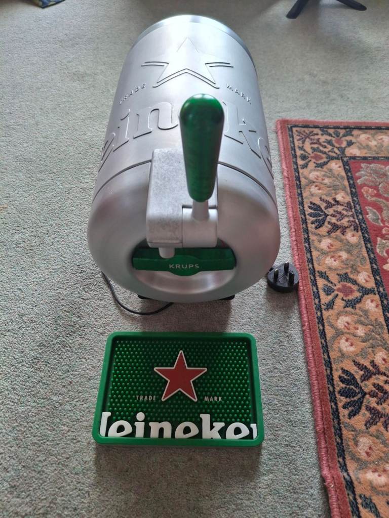 Krups Heineken Beer Tap Dispenser – Home Draft System with drip tray