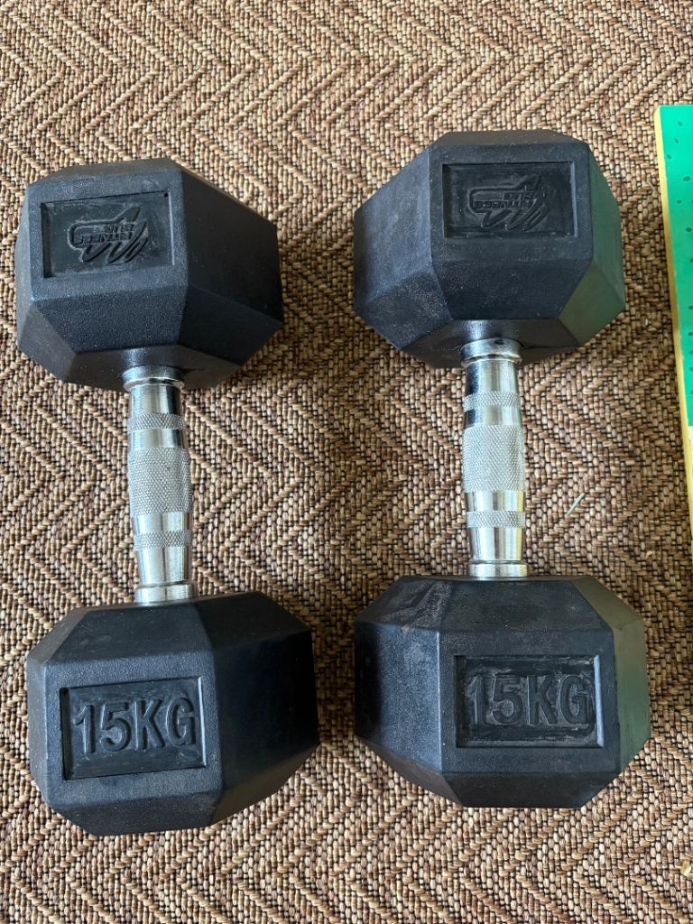 Pair of 15kg dumbbells 