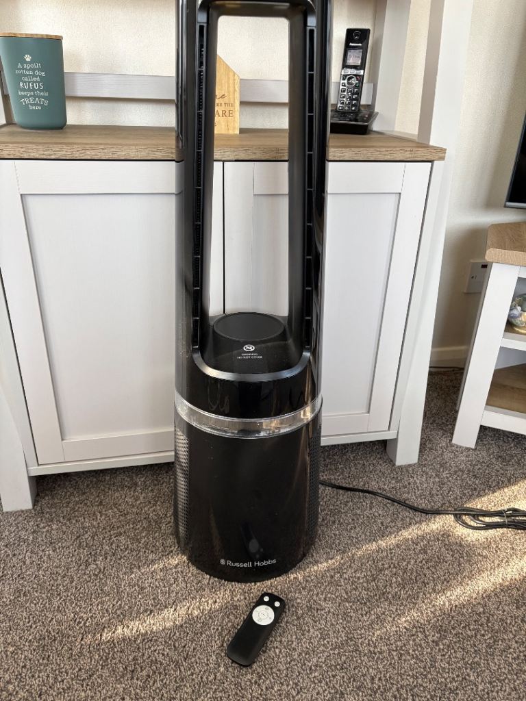 REDUCED Russell Hobbs Quiet Bladeless Tower Fan & Heater with 12 Speed Settings, see below