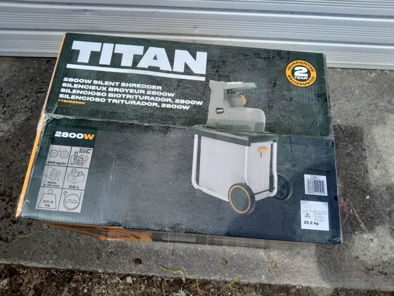 NEW - Unopened TITAN 2800W Garden Shredder for sale in Ardgay